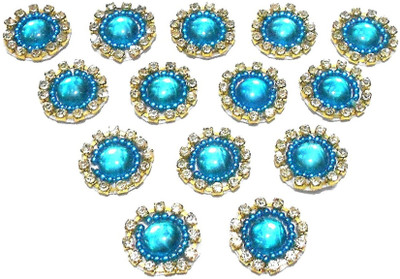 

GOELX Patches Colorful Round Shape Handmade Appliques Rhinestone Embellishments For Decoration,Crafts Ideas, Jewelery Making, Easy to Use Pack of 50 - Turquoise Blue