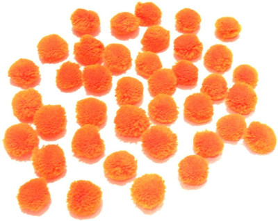 

GOELX Pom Pom Balls for Crafts, Decorations, Jewellery Making, Accessories, Bags - Pack Of 50 - Orange