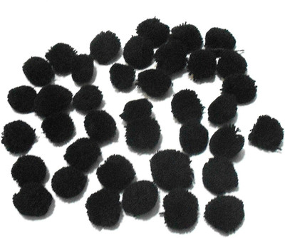 

GOELX Pom Pom Balls for Crafts, Decorations, Jewellery Making, Accessories, Bags - Pack Of 50 - Black