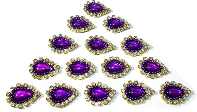 GOELX Patches Colorful Drop Shape Handmade Appliques Rhinestone Embellishments For Decoration, Crafts Ideas, Jewelery Making, Easy to Use Pack of 50 - Purple