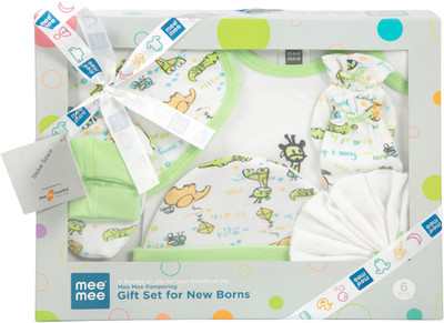 

MeeMee Pampering Gift Set for New Borns (6 pcs, Green)(Green)