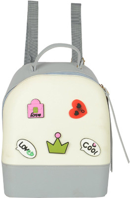 

Bazaar Pirates Mini Patches 2.5 L Backpack(Grey), Cum handbag grey