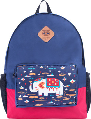 

Chumbak Monsoon Elephant 10 L Backpack(Blue, Pink)
