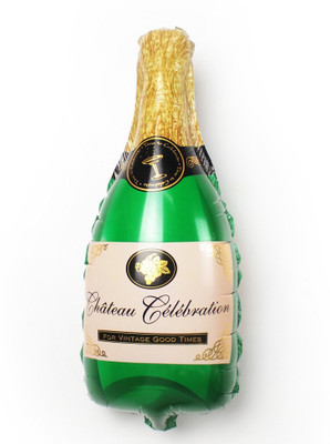 

Party Anthem Printed Champagne Bottle Shape Foil Balloon-100 cm x 50 cm Balloon(Green, Pack of 1)