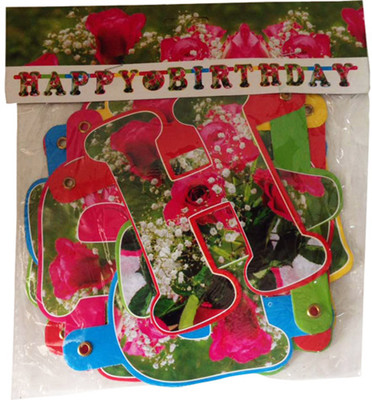

Funcart Happy Birthday floral Letter Banner(3.4 ft, Pack of 1)
