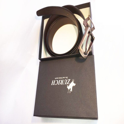 

ZURICH Men Formal Black Genuine Leather Reversible Belt, Black/brown