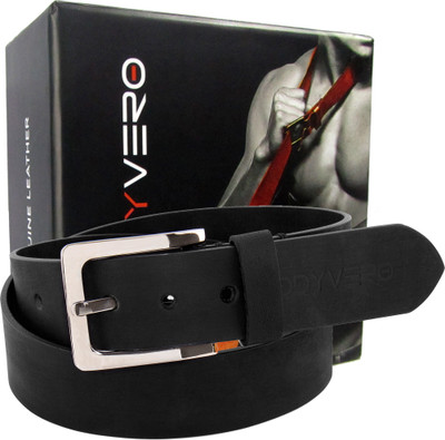 

Addyvero Men Formal Black Genuine Leather Belt, Eerie black