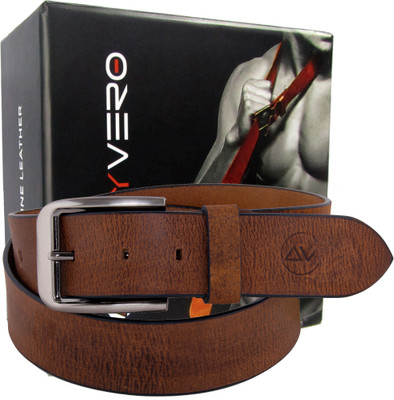 

Addyvero Men Formal Brown Genuine Leather Belt, Caramel brown