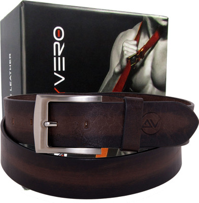 Addyvero Men Formal Black, Brown Genuine Leather Belt, Bistre brown
