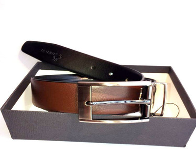 

ZURICH Men Formal Brown Genuine Leather Reversible Belt, Brown/black
