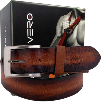 

Addyvero Men Formal Brown Genuine Leather Belt, Caramel mix brown