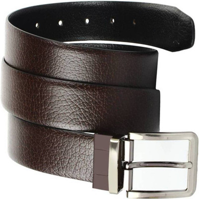 

ZURICH Men Formal Brown Genuine Leather Reversible Belt, Brown/black
