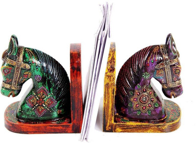 

Purpledip Handmade Indian Royal Horses Bookends Wooden Book End(Multicolor, Pack of 1)