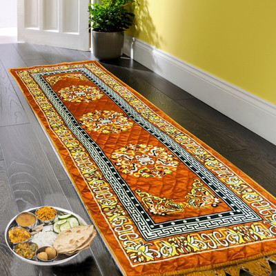 KUBER INDUSTRIES Brown Velvet Runner(1 ft,  X 2 ft, Rectangle)