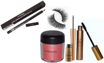 

Imported Mac Eye Decorator(Eyeliner, Mascara, Orange Pigment, Eyelashes & Pencil Kajal)(Set of 5)