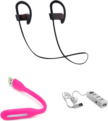 

MINIFOX 4 Port Usb Hub, Usb Light, QC10 Bluetooth Headset Combo Set