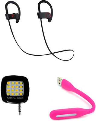 

MINIFOX Flash Light, Usb Light, QC10 Bluetooth Headset Combo Set
