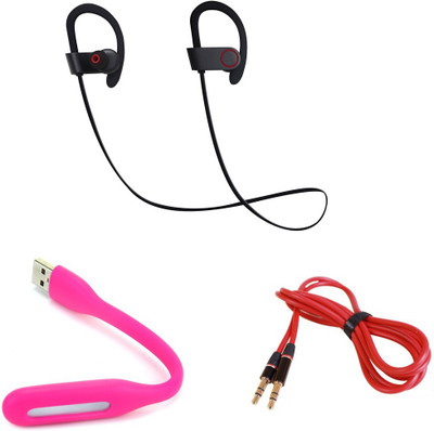 

MINIFOX Aux Cable, Usb Light, QC10 Bluetooth Headset Combo Set