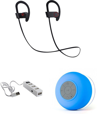 

MINIFOX Usb Hub, Bluetooth Speaker, QC10 Bluetooth Headset Combo Set