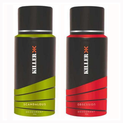 

Killer Scandalous And Obsession Deodorant Spray - For Men(150 ml, Pack of 2)