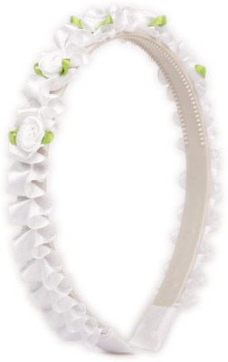 

Pikaboo White Roses Girls Hairband Head Band(White)