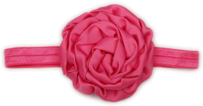 Pikaboo Rolled Satin Rose Girls Headband - Fuchsia Head Band(Pink)