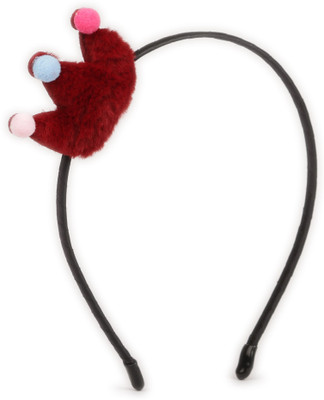 

Pikaboo Pom Pom Crown Girls Hairband -Maroon Head Band(Pink)
