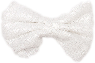 

Pikaboo Big Sequin Bow Clip - White Head Band(White)
