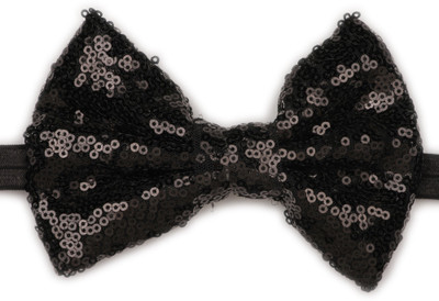 

Pikaboo Big Sequin Bow Girls Headband - Black Head Band(Black)