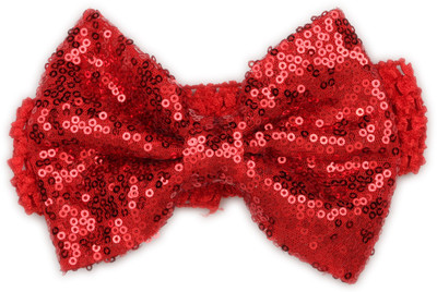 

Pikaboo Big Sequin Bow Crochet Girls Headband - Red Head Band(Red)