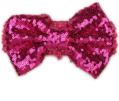 

Pikaboo Big Sequin Bow Crochet Girls Headband - Fuchsia Head Band(Pink)