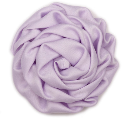 

Pikaboo Rolled Satin Rose Clip - Lavendar Head Band(Purple)