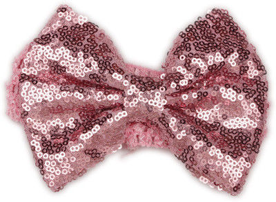 

Pikaboo Big Sequin Bow Crochet Girls Headband - Baby Pink Head Band(Pink)