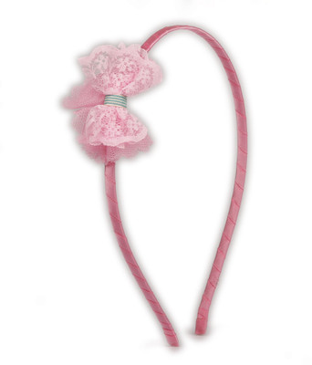 

Pikaboo Dainty Lace Bow Girls Hairband- Baby Pink Head Band(Pink)