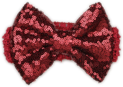 

Pikaboo Big Sequin Bow Crochet Girls Headband - Maroon Head Band(Pink)