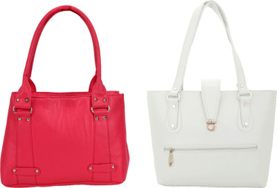 

Lady bar Hand-held Bag(White, Pink), Pink;white