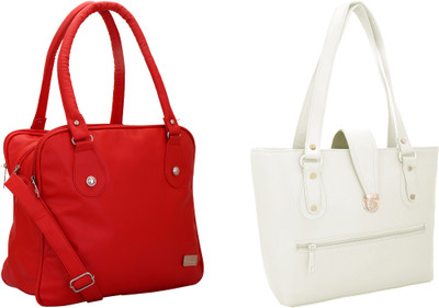 

Lady bar Hand-held Bag(White, Red), Red;white