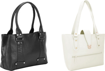 

Lady bar Hand-held Bag(White, Black), Black;white