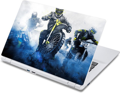 

ezyPRNT Motor Cycle and Racing Bike Sports Blue (13 to 13.9 inch) Vinyl Laptop Decal 13