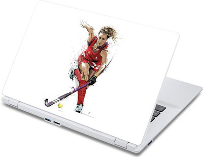 

ezyPRNT Hockey Aggressive Woman Player Sports Vinyl Laptop Decal 10