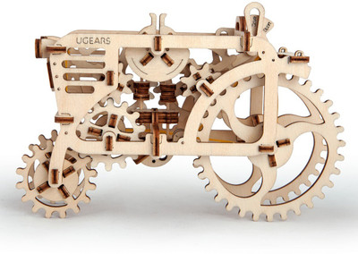 

Ugears Tractor Mechanical Wooden 3D Self Propelled Model For Self Assembly Puzzle Kit(Beige)