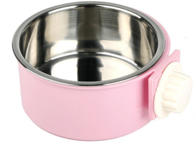 

Pets Empire Stainless Steel Dog Bowl Removable Hanging Food Water Pets Cage Coop Cup Large Cat Puppy Birds Food Bowl with Bolt Holder Size Medium- Round Plastic, Stainless Steel Pet Bowl(250 ml Pink)