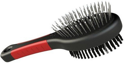 

Pets Empire Dog Grooming Brush for Dogs & Cats - Use the Rounded Pin Comb to Smooth Their Fur while Preventing Matts Thus Leaving Your Short Medium & Long Hair Pet with a Shiny Coat (Large) Grooming Gloves for Dog, Cat(Black, Red, Large)