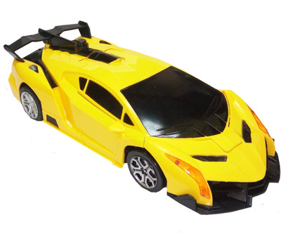 

TALKING GANESHA Transformers Deformation Racing 23cms 1:22 Scale Lamborghini Die Cast Friction Car with lights and sound (Yellow)(Yellow)