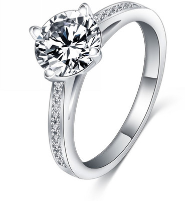 

Jewels Galaxy Valentine Rings Alloy Cubic Zirconia, Crystal Platinum Plated Ring, White