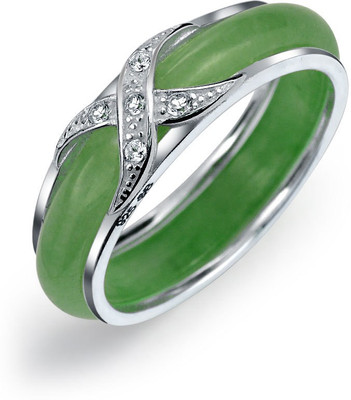 

Bling Jewelry Sterling Silver Cubic Zirconia Silver Plated Ring, Green