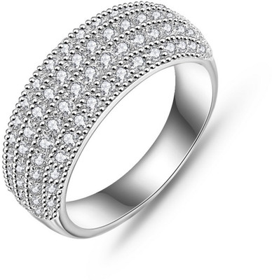 

Jewels Galaxy Valentine Rings Alloy Cubic Zirconia, Crystal Platinum Plated Ring, White
