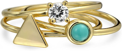 

Bling Jewelry Silver Cubic Zirconia Sterling Silver Plated Ring Set, Yellow