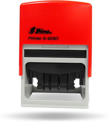 

Shiny Self-Inking S-828D Adjustable Custom Date Stamp Self Inking Stamp(7 x 5 x 4 cm, Black, Red)
