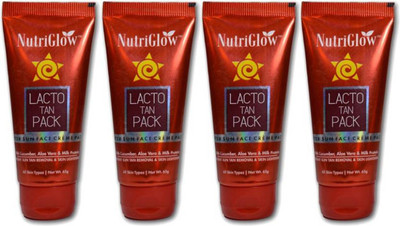 NutriGlow Lacto Tan After Sun Face Scrub (Pack of 4) Scrub(65 ml)